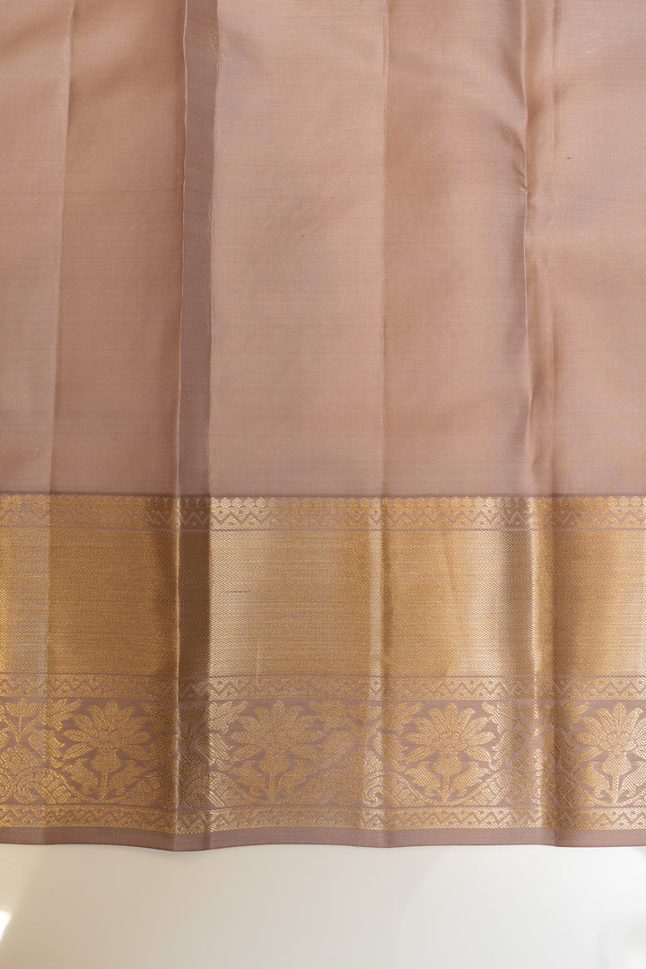 Mauve purple pure brocade Kanchipuram silk saree