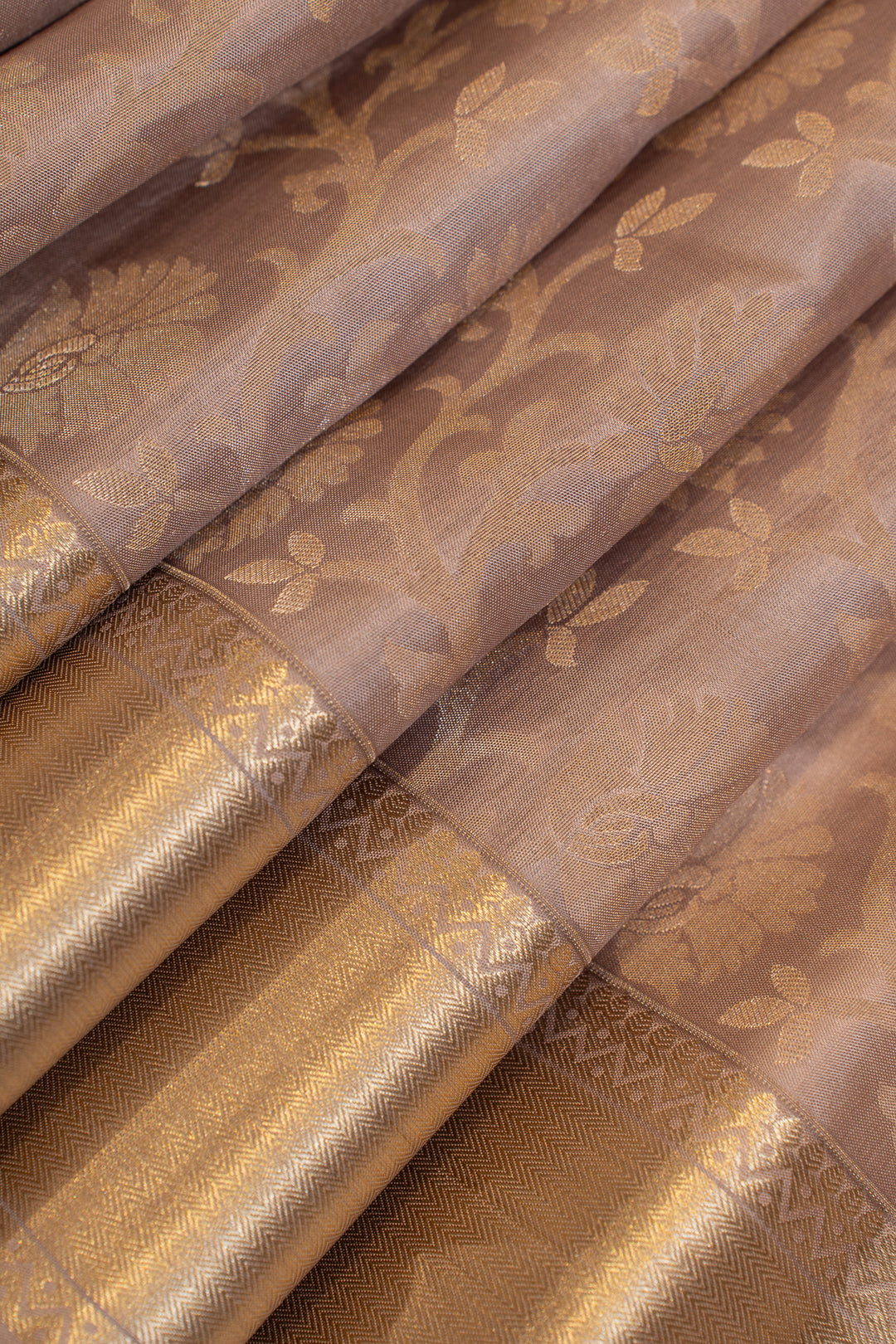 Mauve purple pure brocade Kanchipuram silk saree