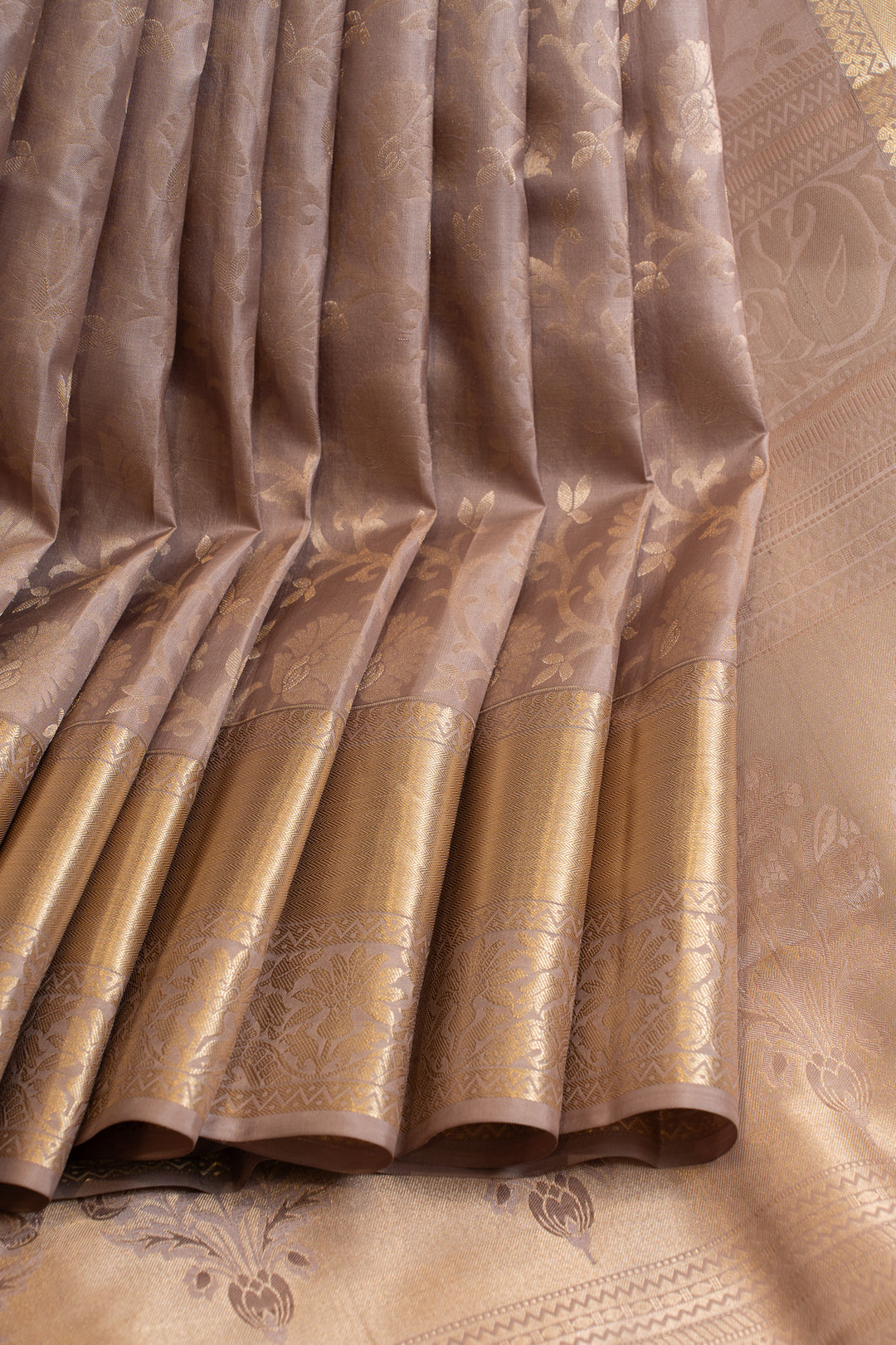 Mauve purple pure brocade Kanchipuram silk saree