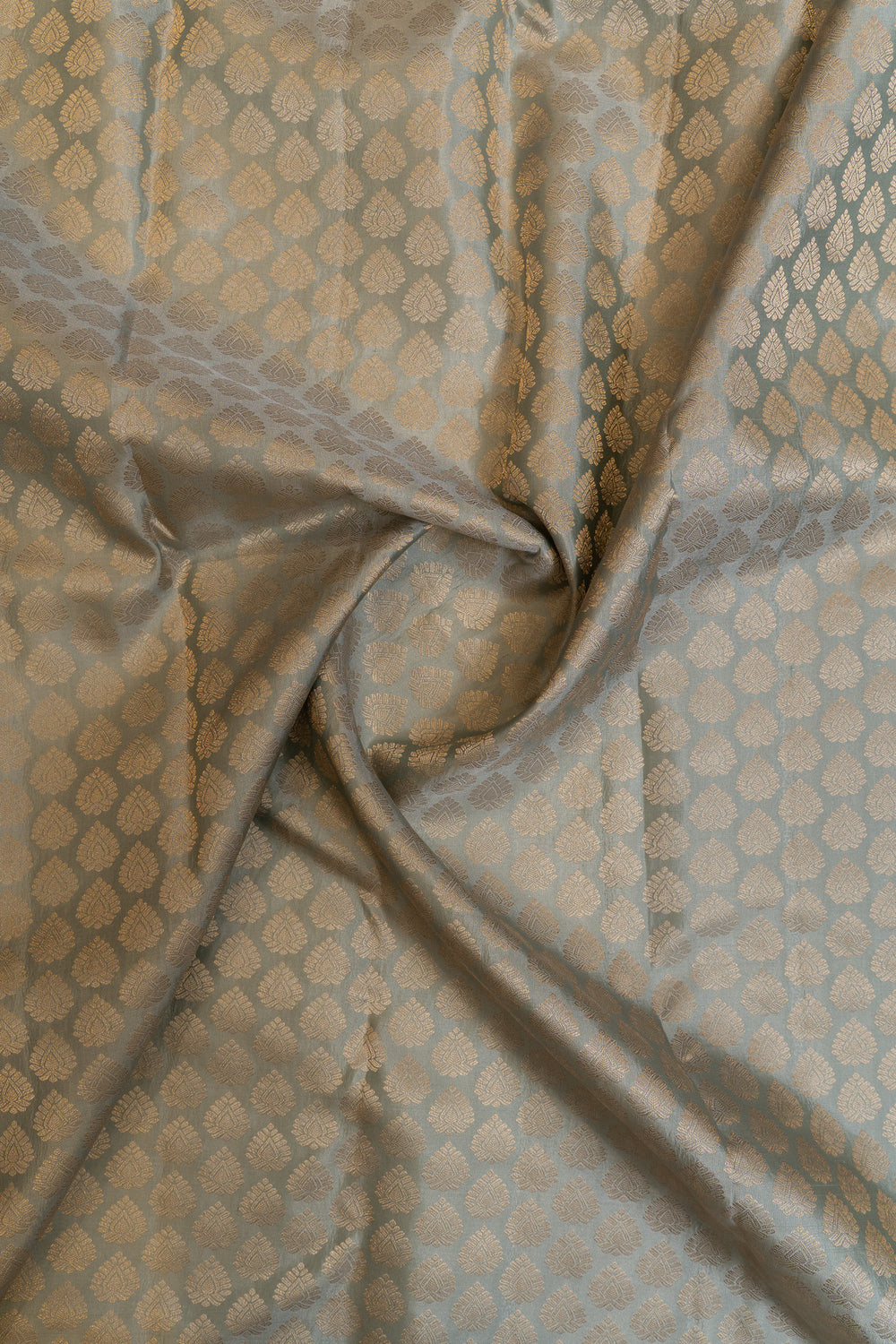Grey thilakam brocade pure Kanchipuram silk saree