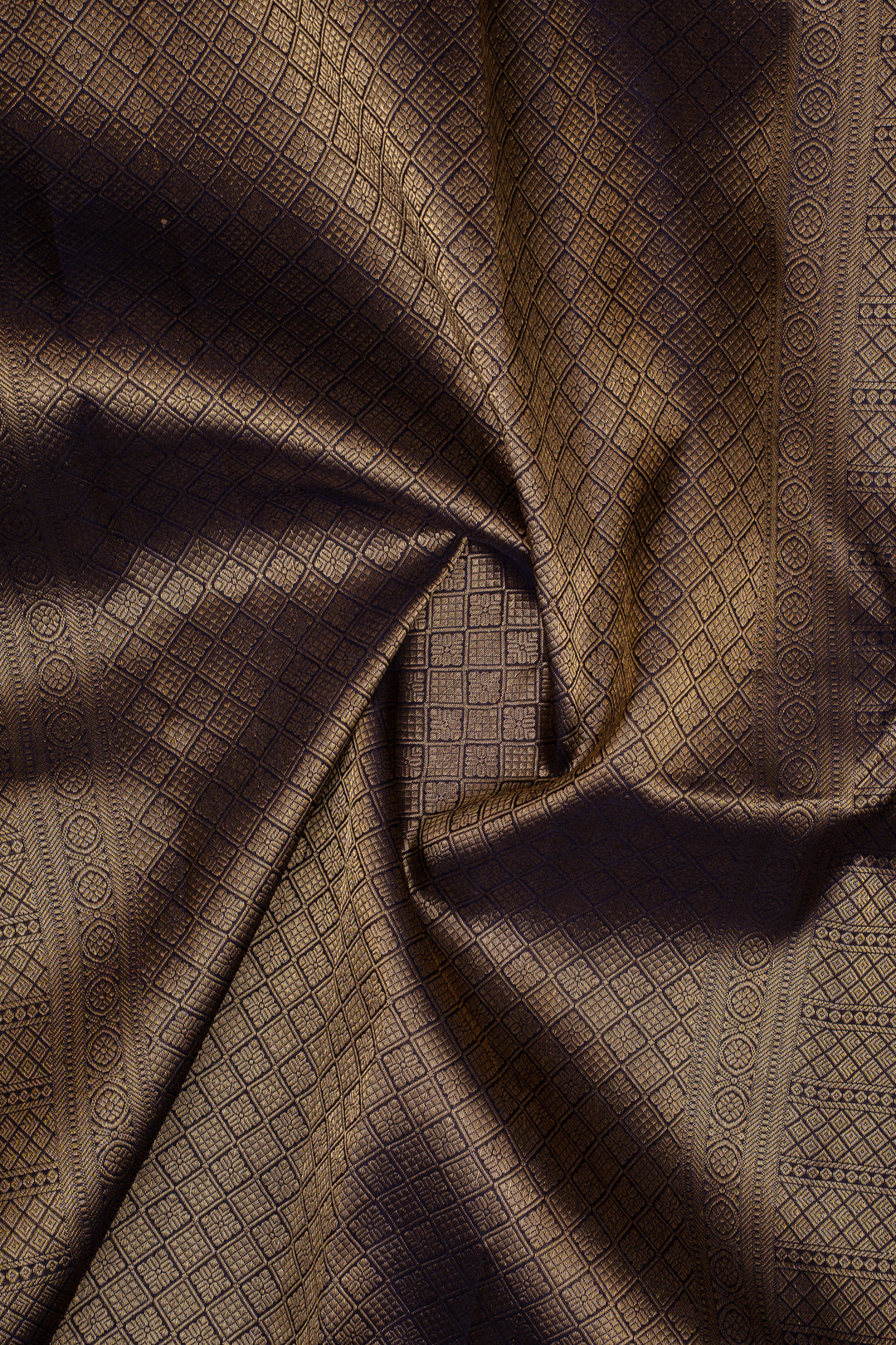 Greyish Purple Rettai Pettu Pure Kanchipuram Silk Saree
