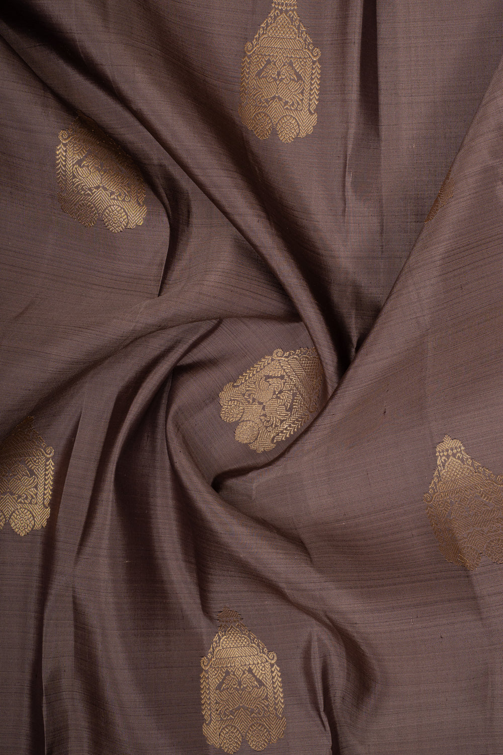 Greyish Purple Rettai Pettu Pure Kanchipuram Silk Saree