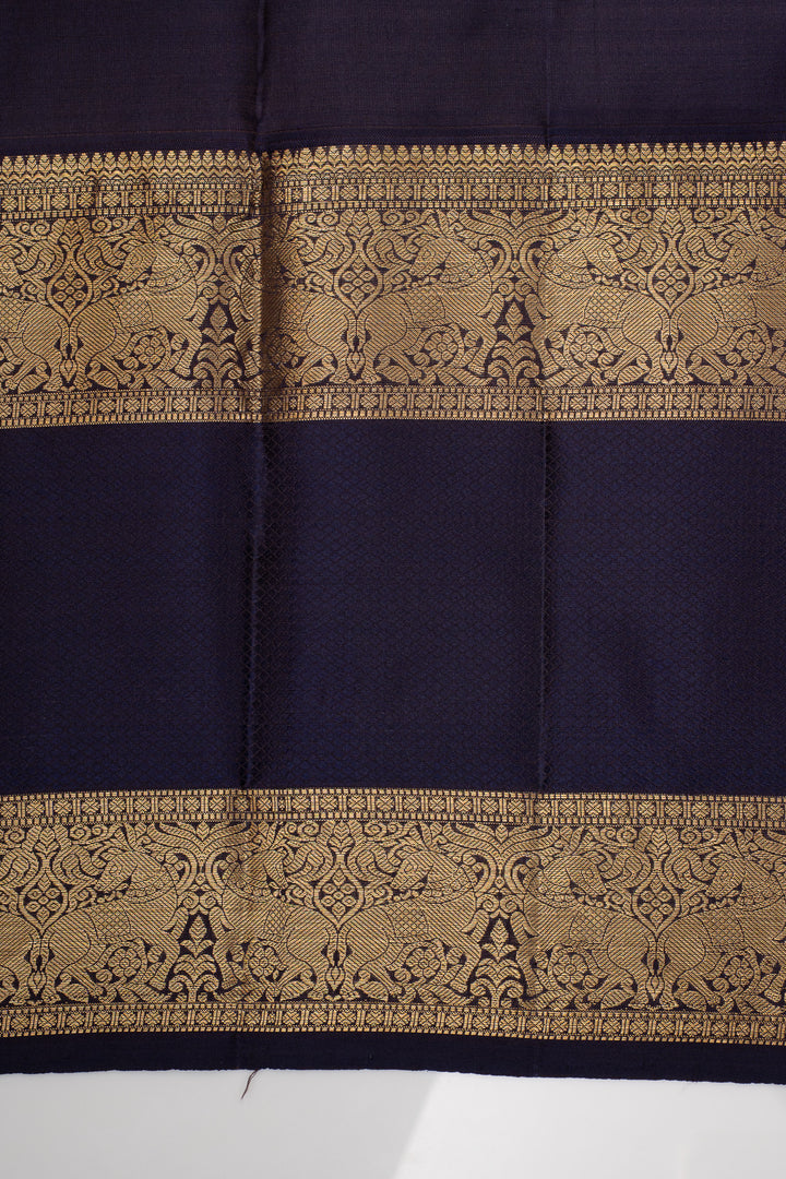 Greyish Purple Rettai Pettu Pure Kanchipuram Silk Saree