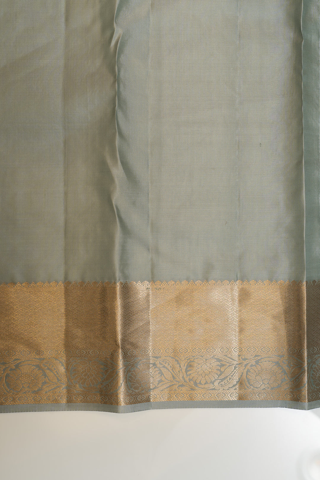 Grey thilakam brocade pure Kanchipuram silk saree