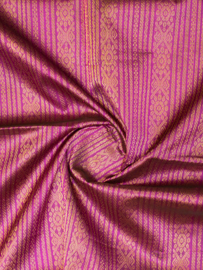 Magenta purple temple pure silk cotton saree