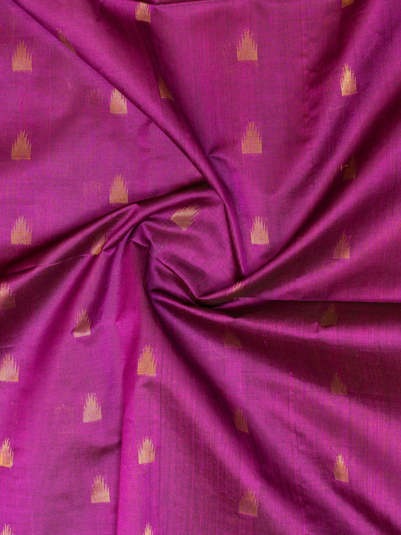 Magenta purple temple pure silk cotton saree