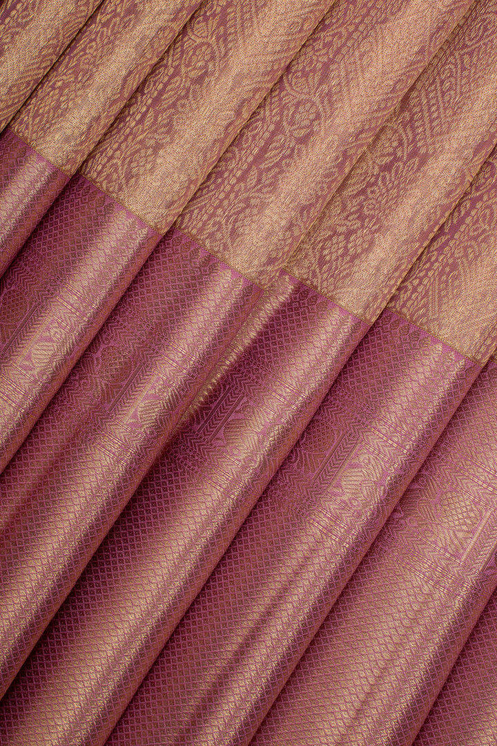 Baby Pink Tissue Brocade Pure Kanchipuram Silk Saree
