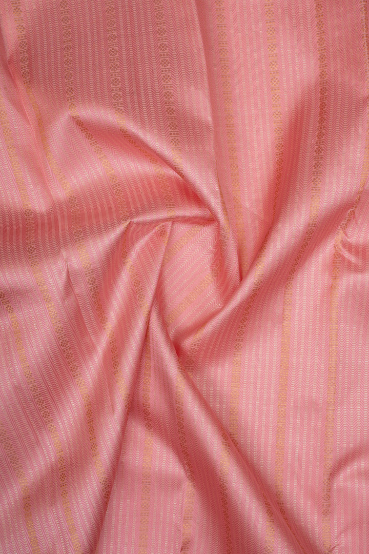 Pink Stripes Pure Kanchipuram Silk Saree