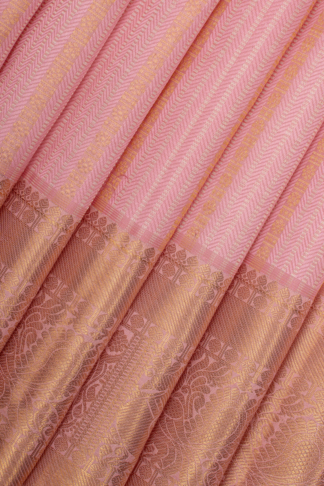Pink Stripes Pure Kanchipuram Silk Saree