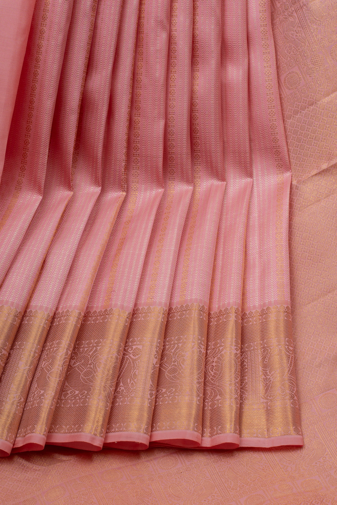 Pink Stripes Pure Kanchipuram Silk Saree