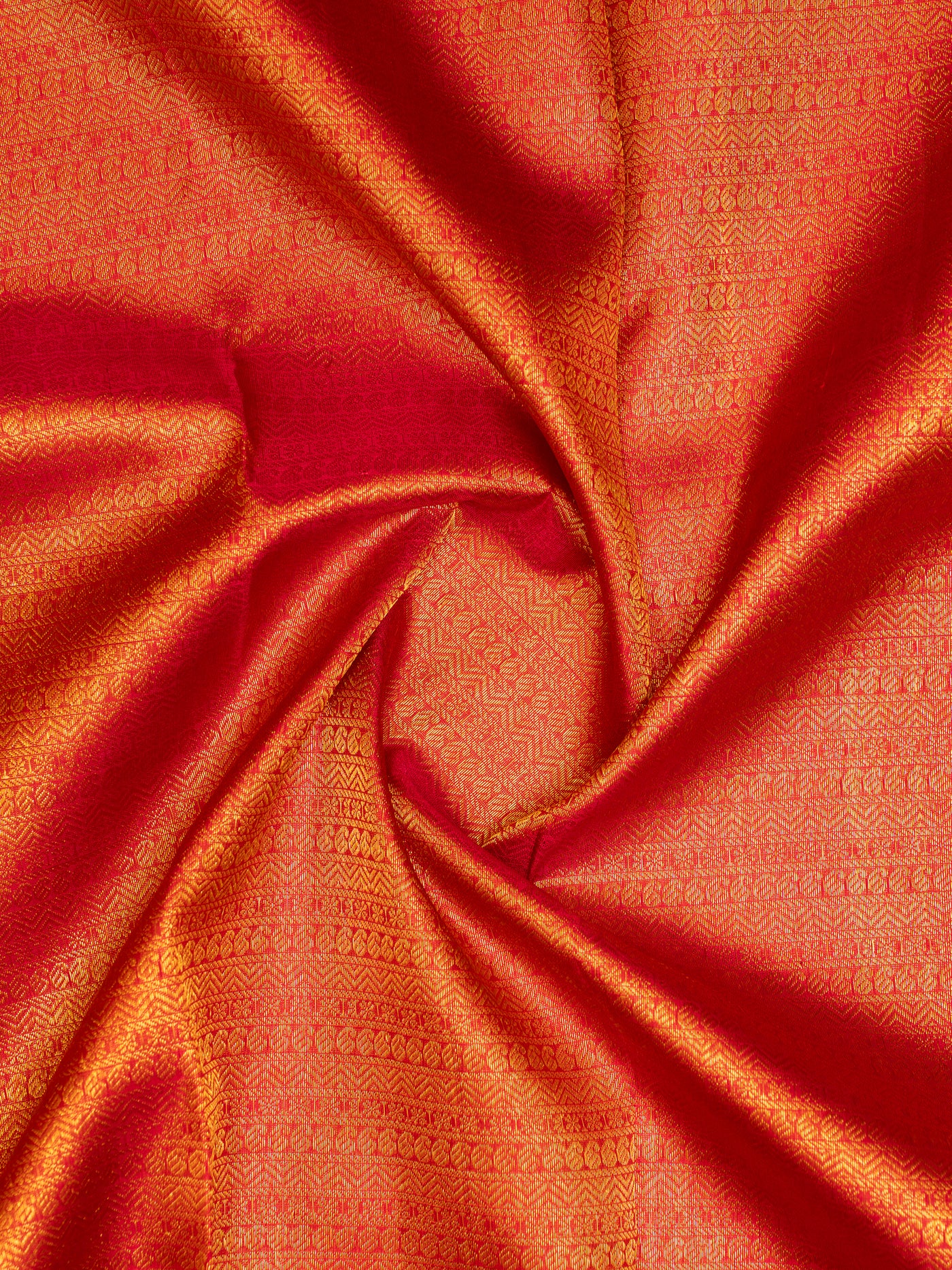 Red Paisley Brocade Pure Kanchipuram Silk Saree