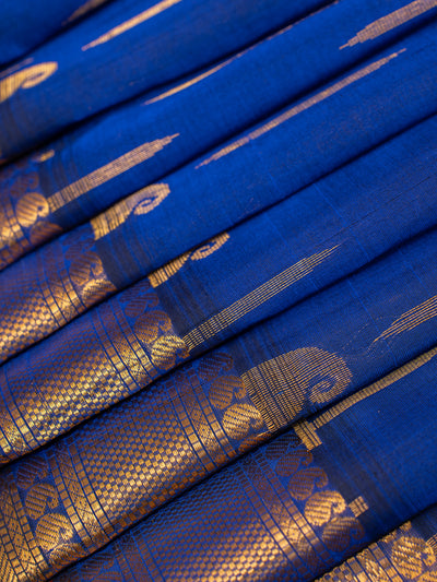 Royal blue pure silk cotton saree