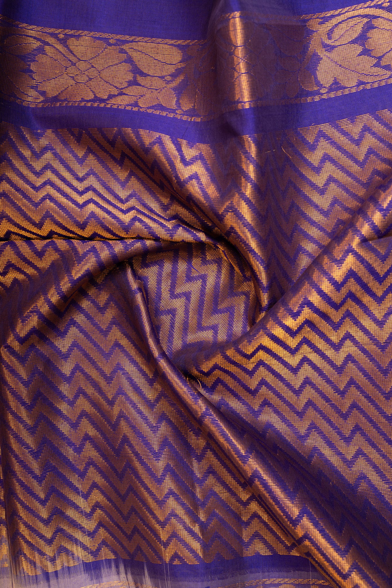 Off White and MS blue pure silk cotton saree