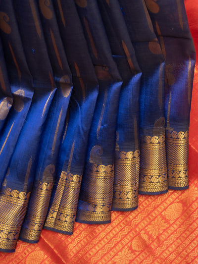 Royal blue pure silk cotton saree