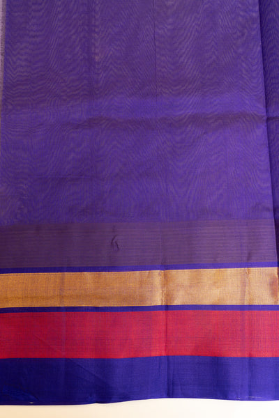 Off White and MS blue pure silk cotton saree