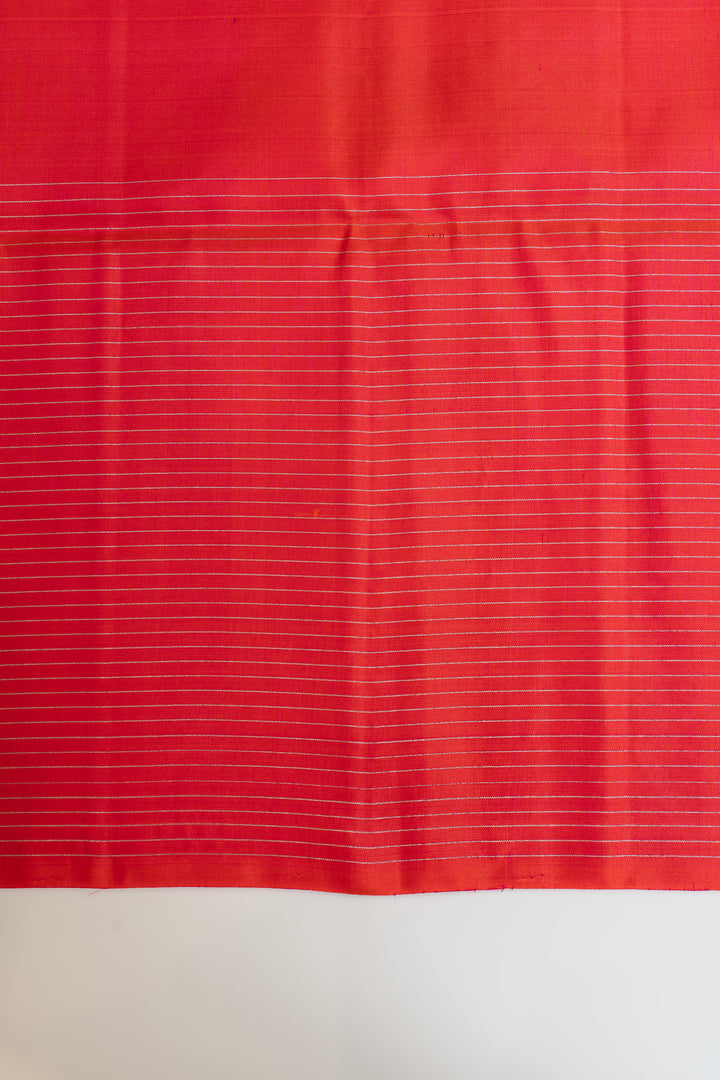 Rani pink vairaoosi checks border pure soft silk saree