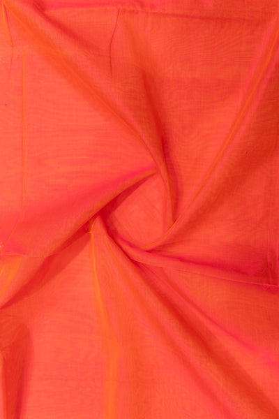 Peach and black pure silk cotton saree