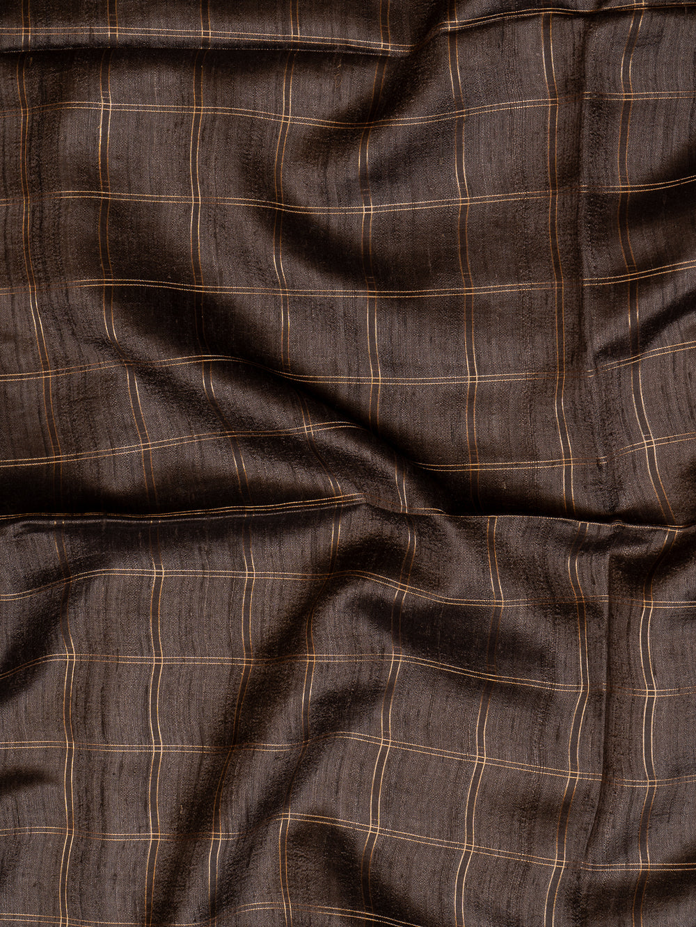 Brown Pichwai Hand Printed Pure Tussar Saree - Clio Silks
