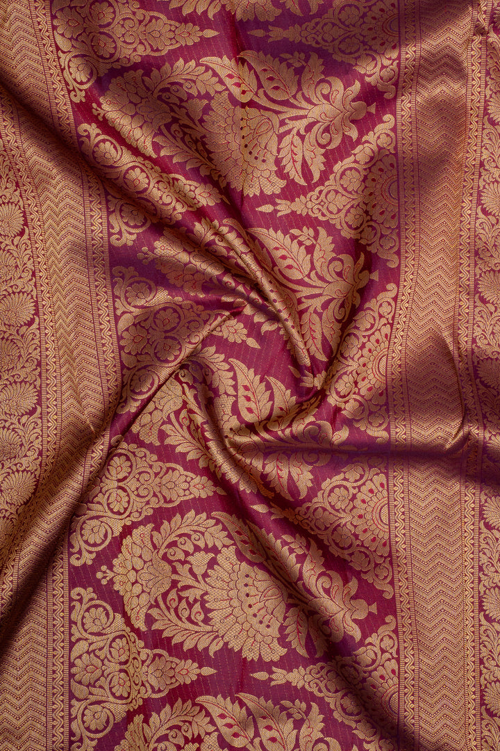Maroon Brocade Traditional Pure Kanchipuram Silk Saree