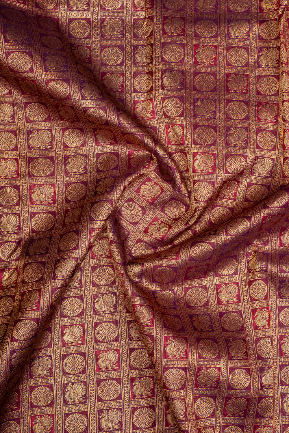 Maroon Brocade Traditional Pure Kanchipuram Silk Saree