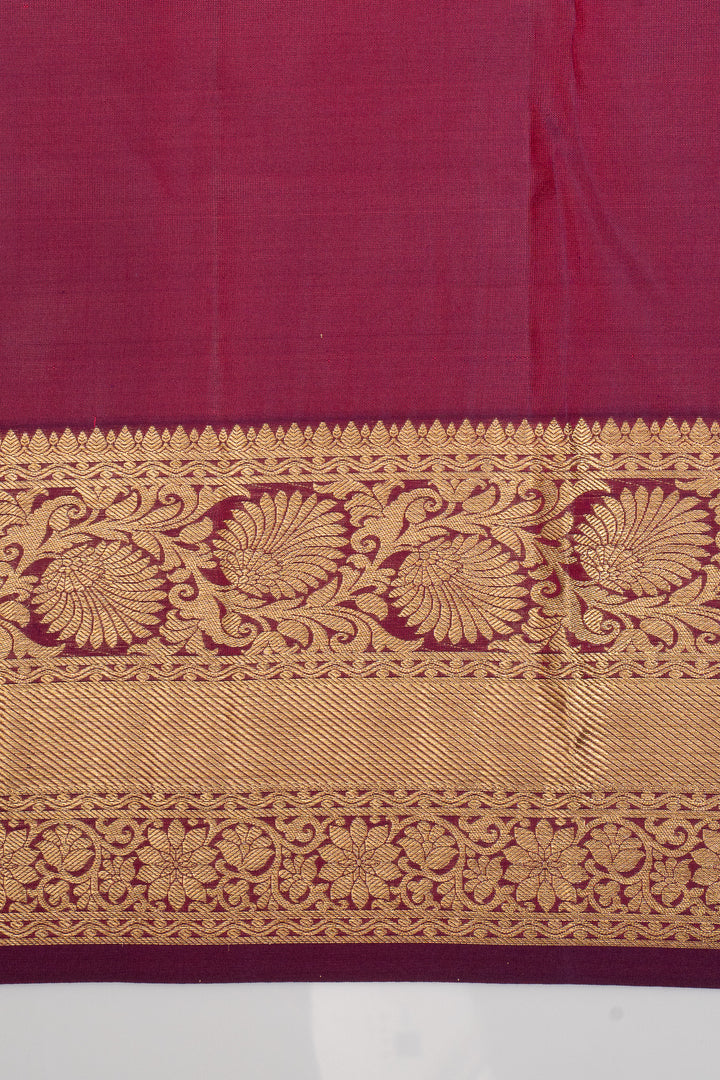 Maroon Brocade Traditional Pure Kanchipuram Silk Saree