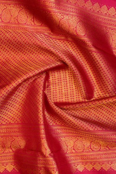 Dark purple neli stripes pure Kanchipuram silk saree