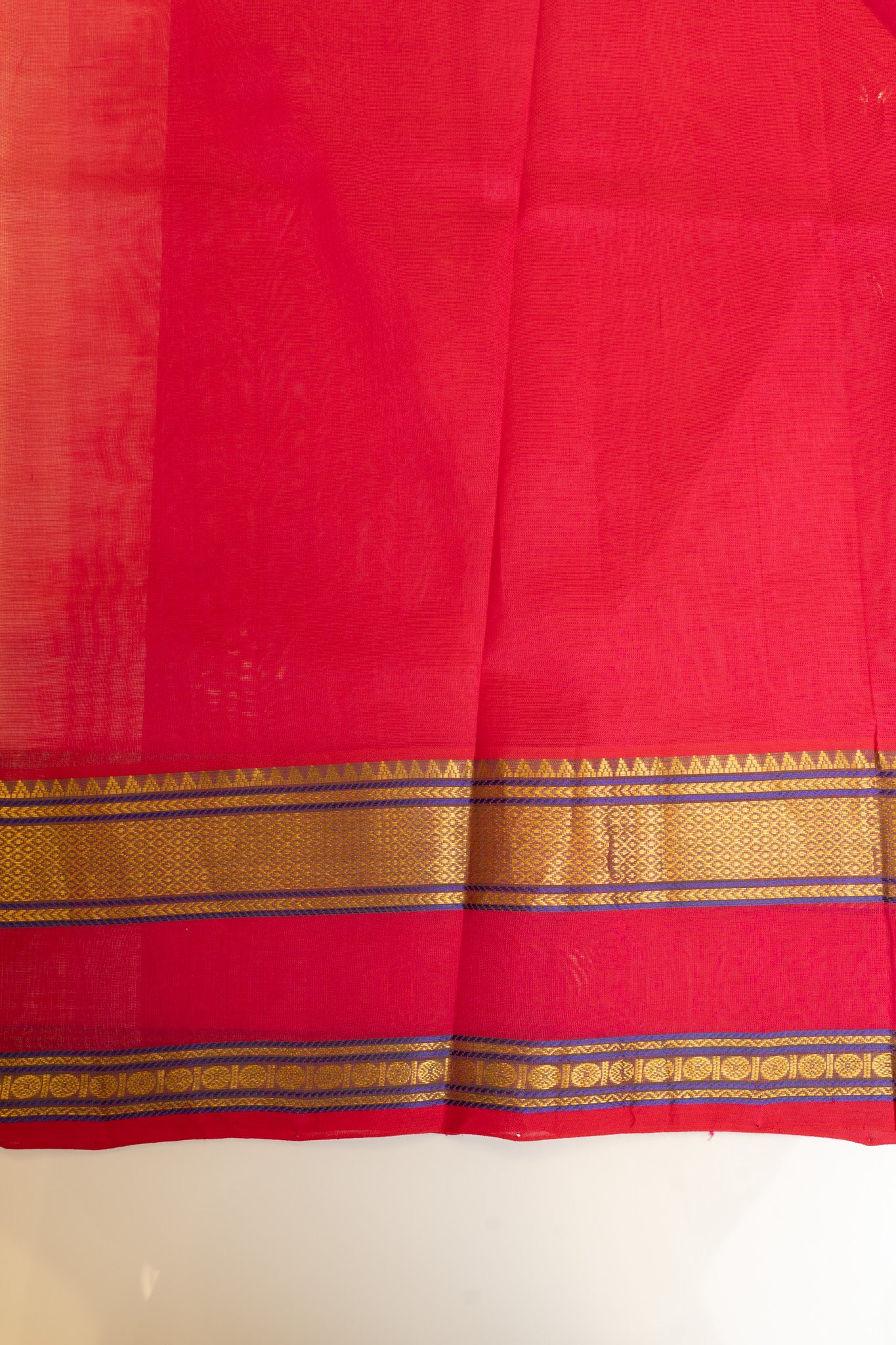 Off white and lotus pink pure silk cotton saree