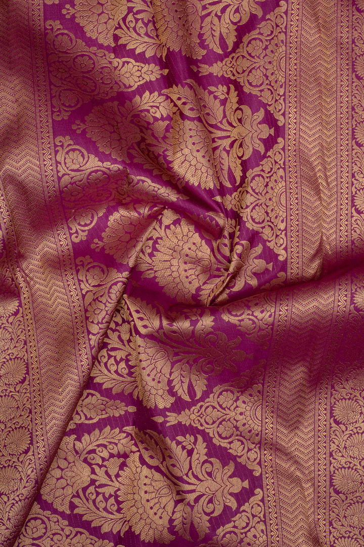 Royal Purple Brocade Pure Kanchipuram Silk Saree