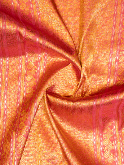 Rouge Pink Brocade Pure Kanchipuram Silk Saree