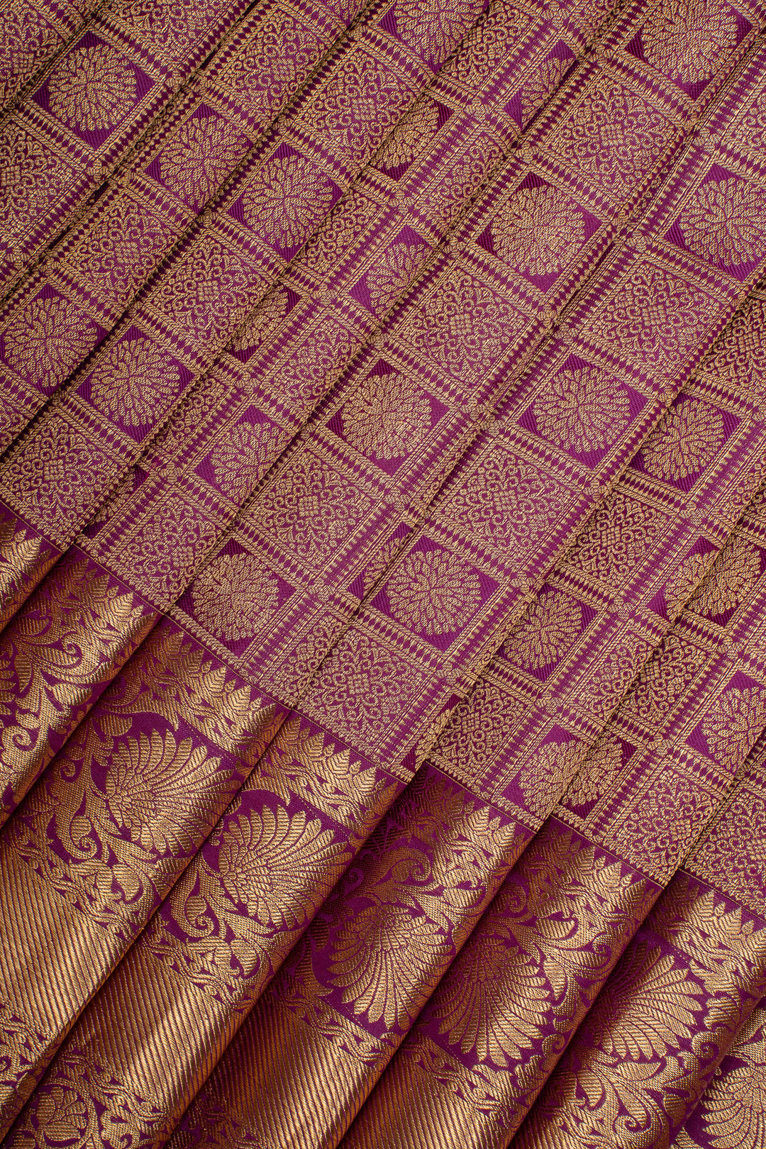 Royal Purple Brocade Pure Kanchipuram Silk Saree