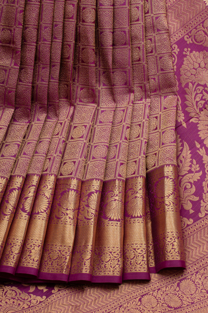 Royal Purple Brocade Pure Kanchipuram Silk Saree