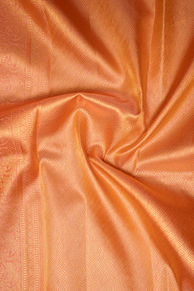 Coral Peach Pastel Pure Kanchipuram Silk Saree - Clio Silks