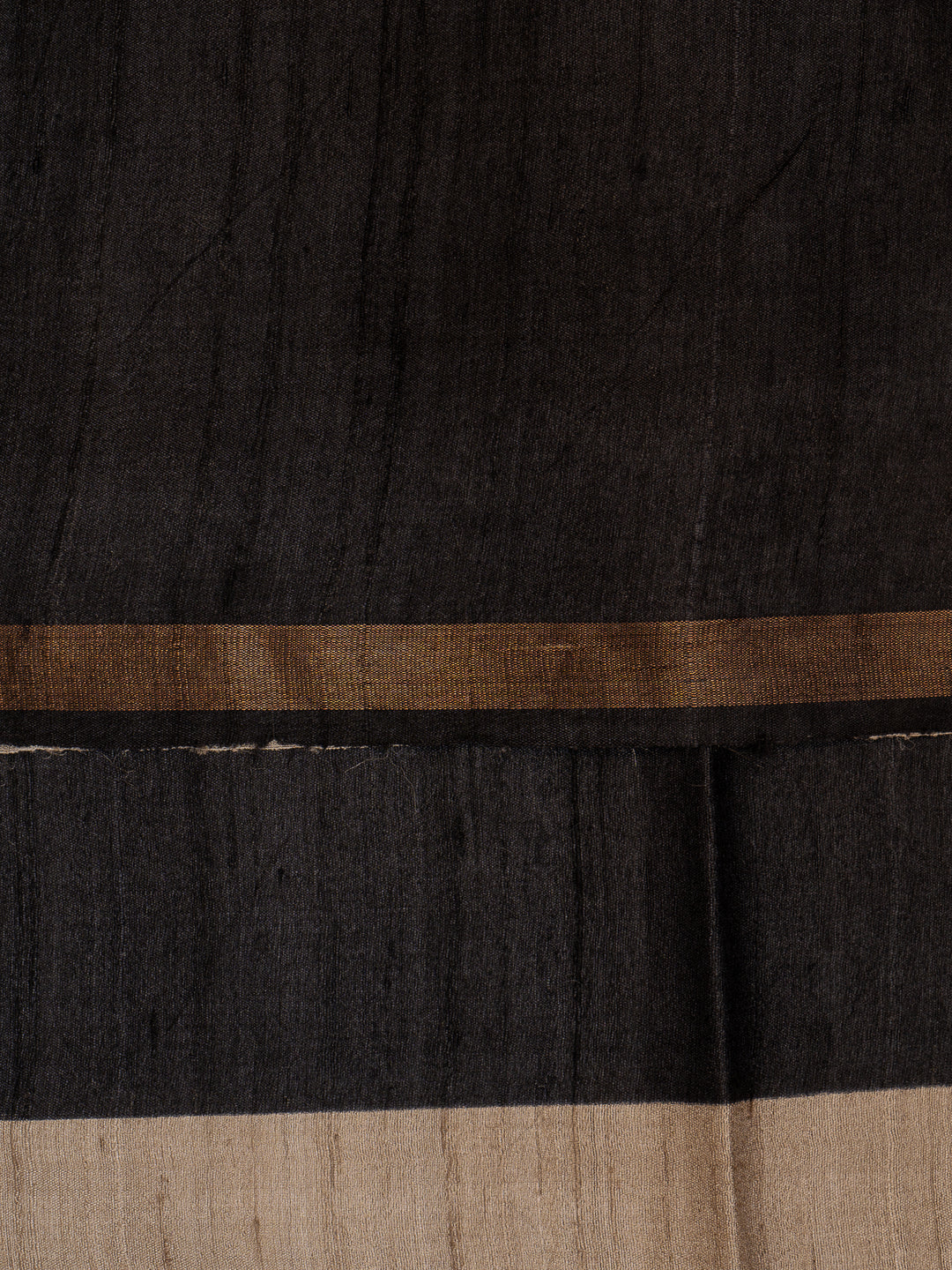 Black Hand Printed Pure Tussar Silk Designer Saree - Clio Silks