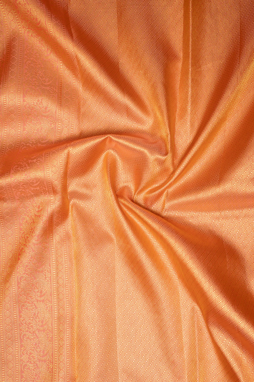 Pastel Peach Floral Paithani Pure Kanchipurm Silk Saree - Clio Silks