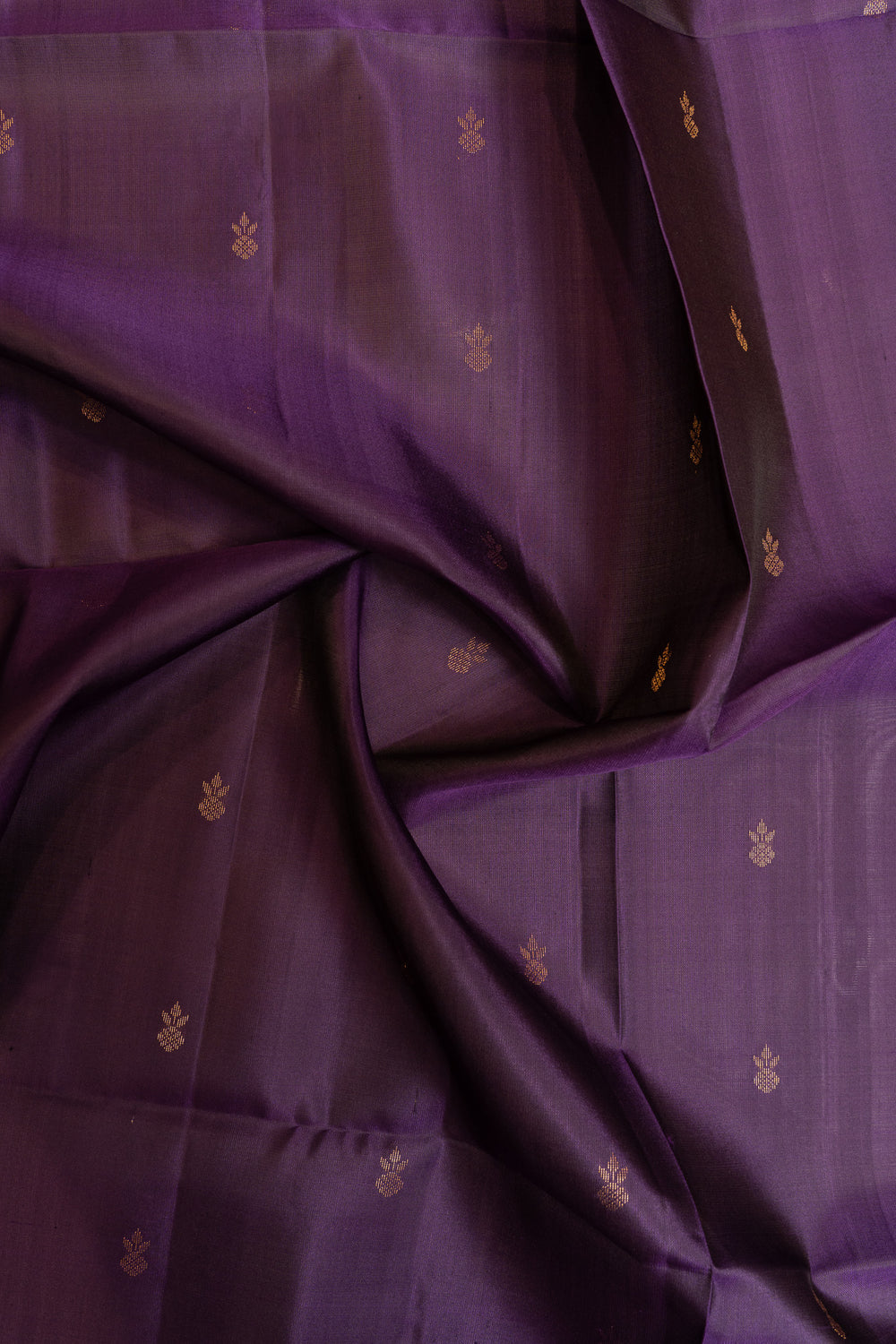 Aubergine purple pure soft silk saree