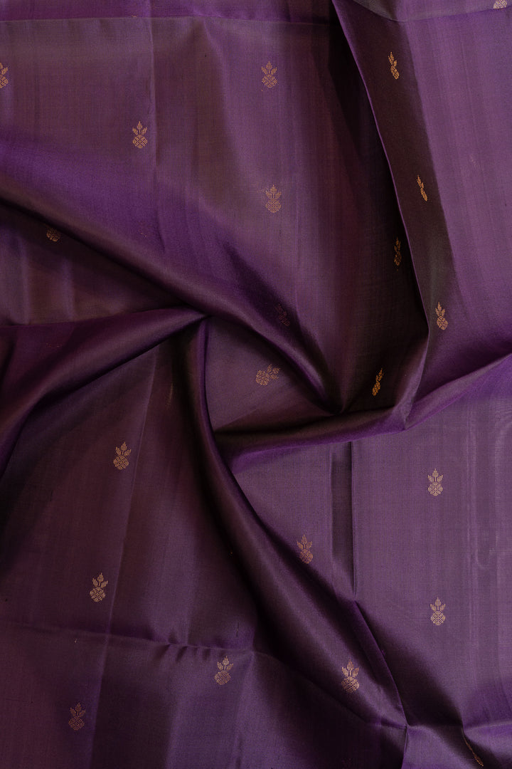 Aubergine purple pure soft silk saree