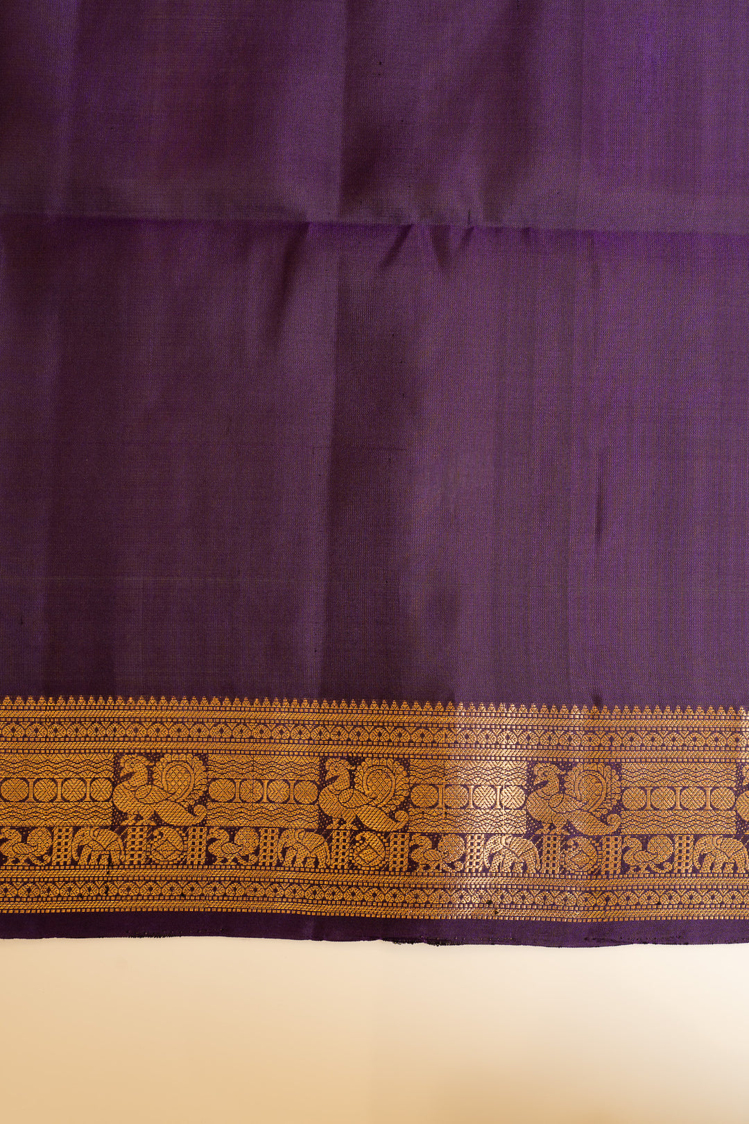 Aubergine purple pure soft silk saree
