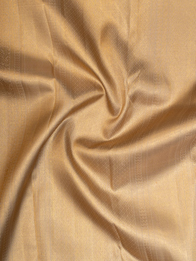 Champagne gold zari checks pure Kanchipuram silk saree