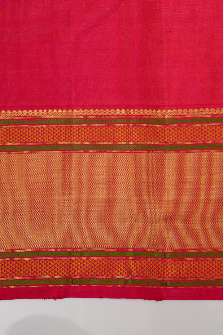 Beige latte traditional pure kanchipuram silk saree