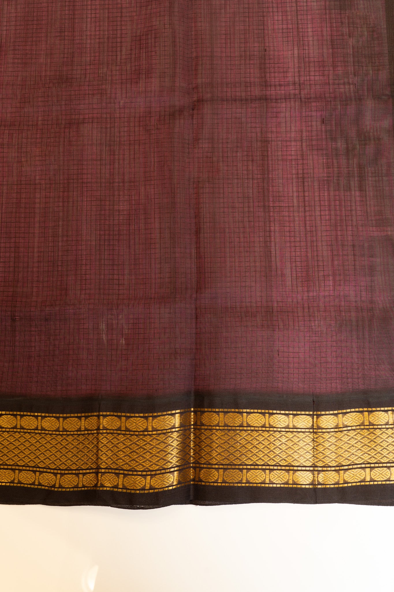 Lotus pink and brown pure silk cotton saree