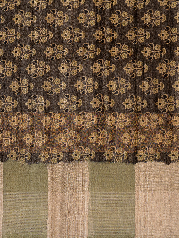 Pastel Green Pure Organza Tussar Designer Saree - Clio Silks