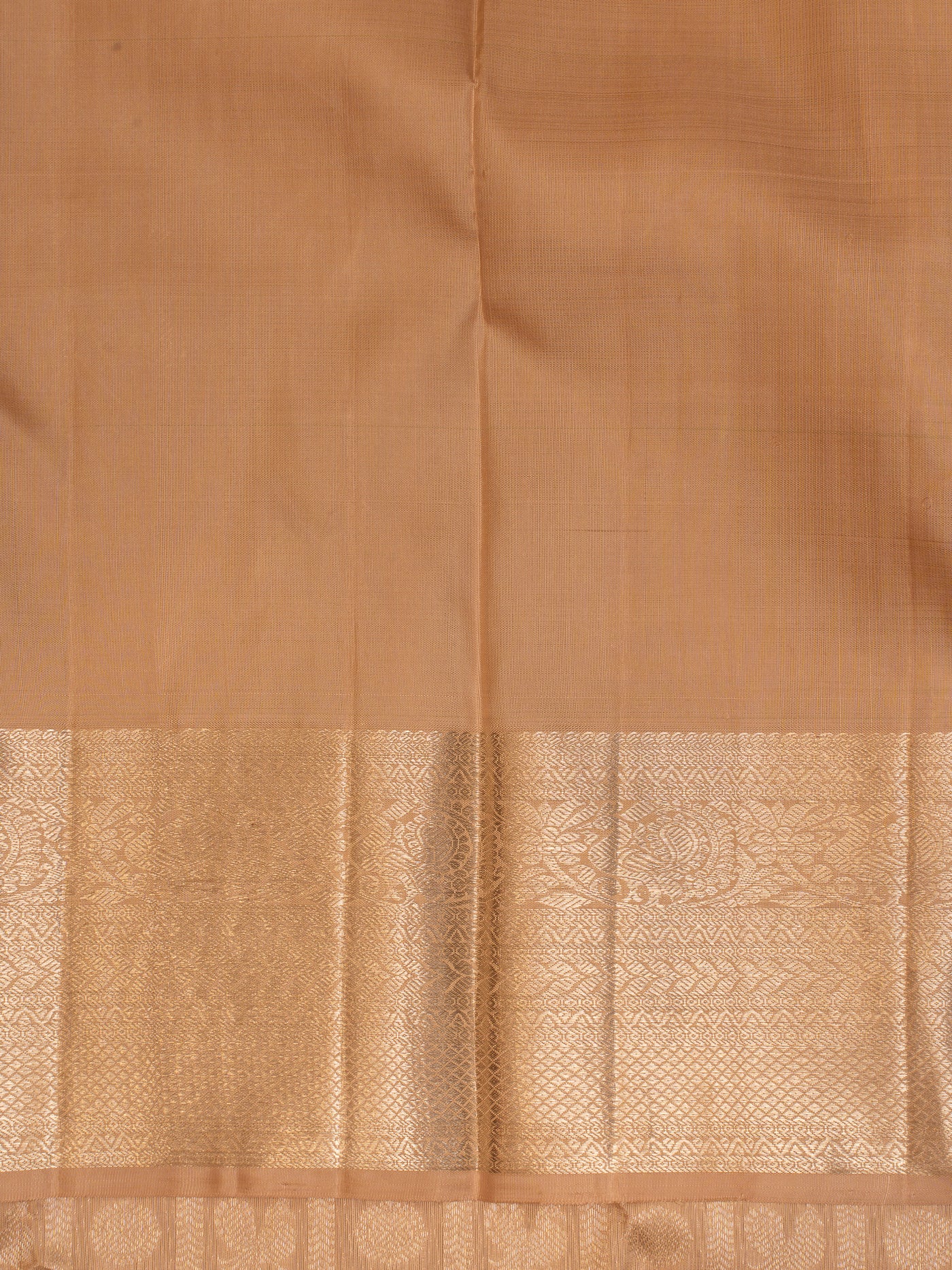 Desert Beige Brocade Checks Pure Kanchipuram Silk Saree