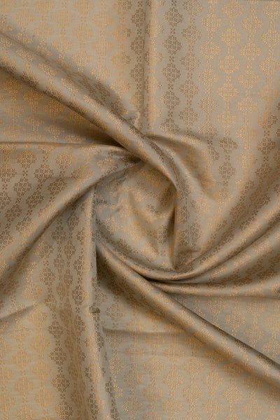 Silverish grey brocade pure Kanchipuram silk saree