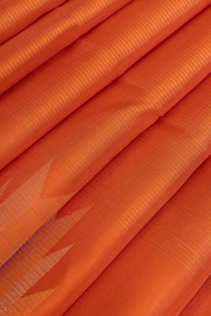Peach vairaoosi temple pure soft silk saree