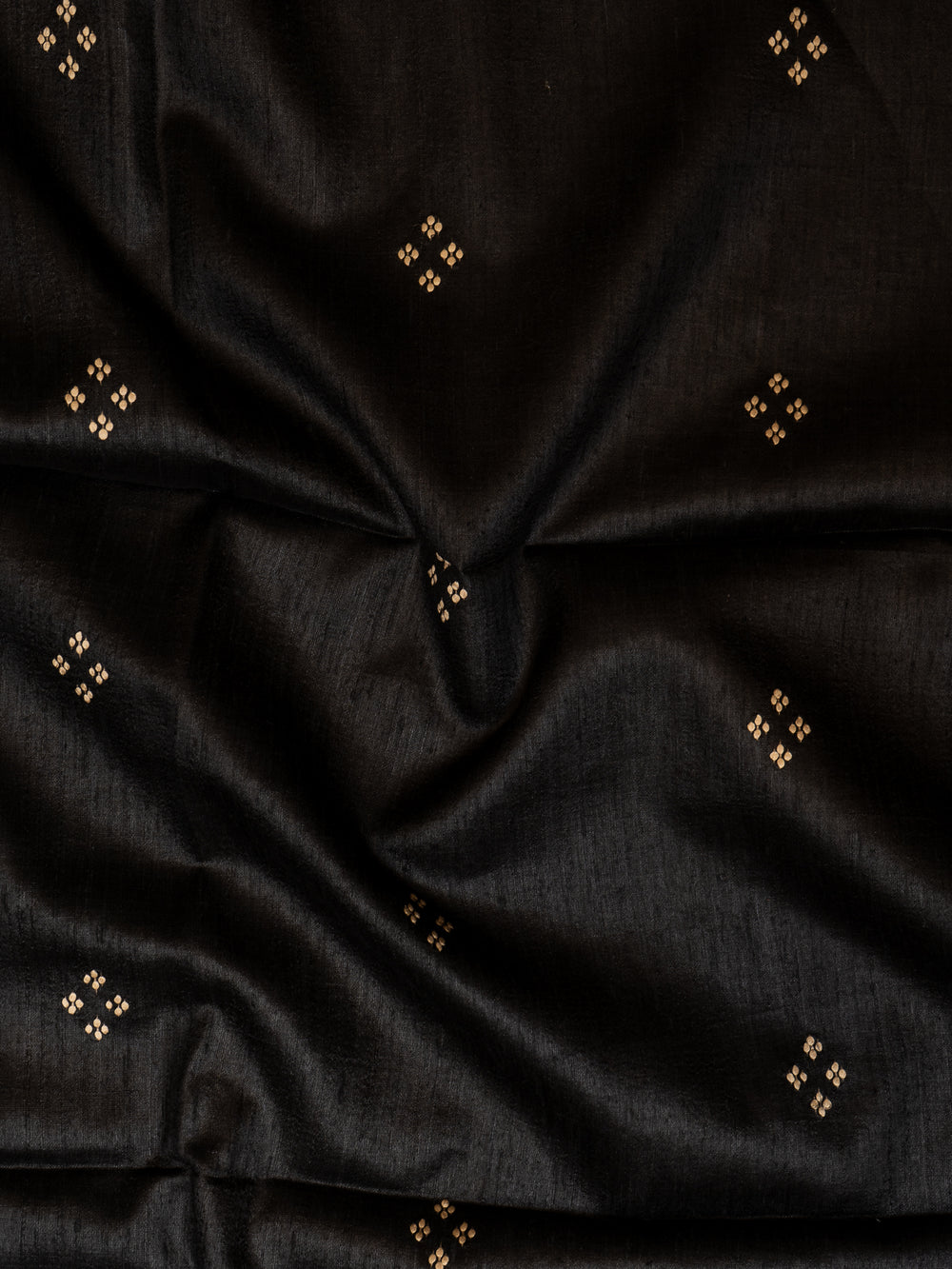 Black Embroidered Kalamkari Hand Printed Pure Tussar Saree - Clio Silks
