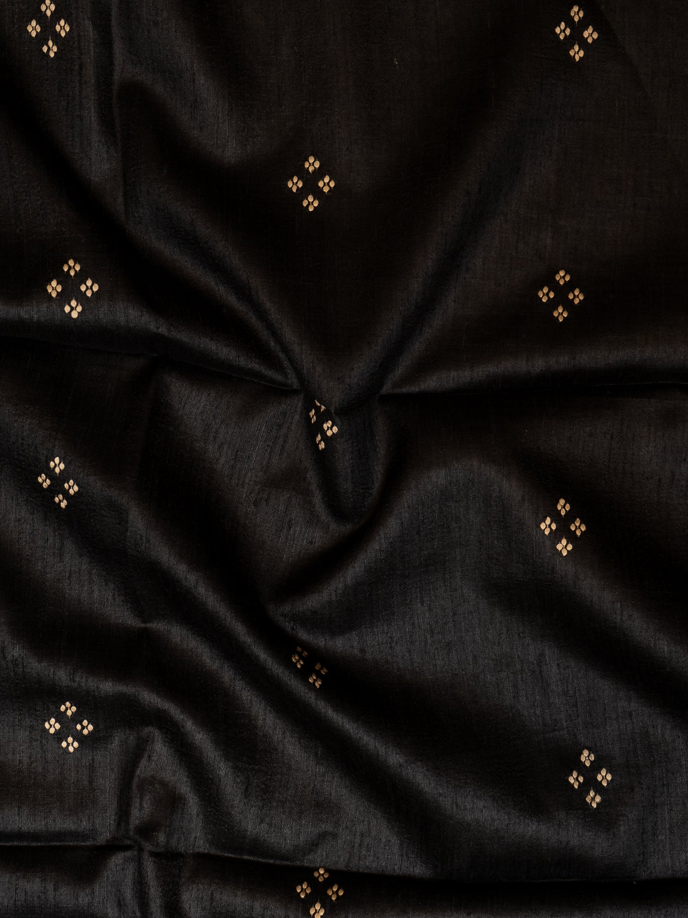 Black Embroidered Kalamkari Hand Printed Pure Tussar Saree - Clio Silks