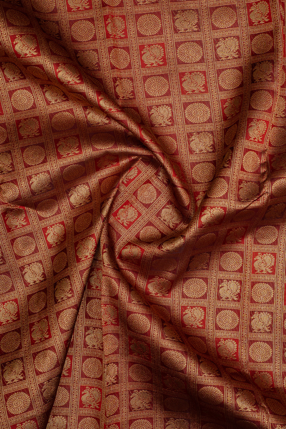 Maroon Annam Chakram Pure Kanchipuram Silk Saree