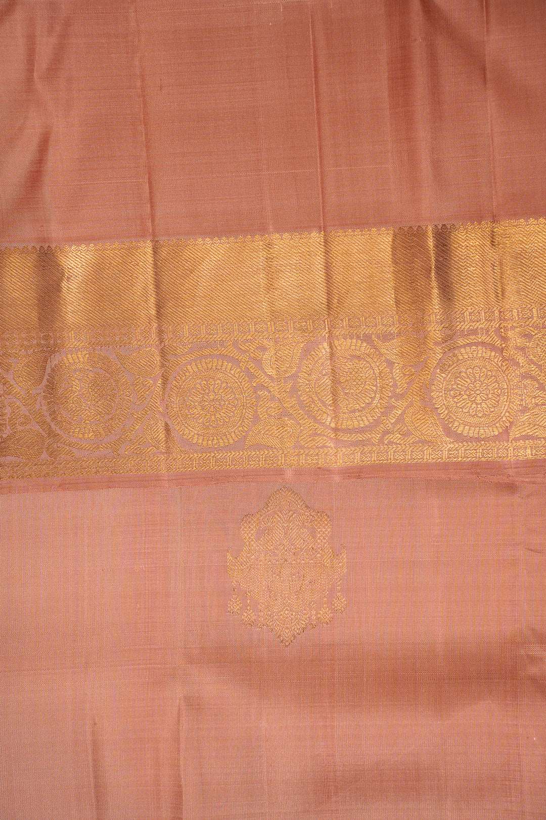 Melon Peach Pastel Pure Kanchipuram Silk Saree - Clio Silks