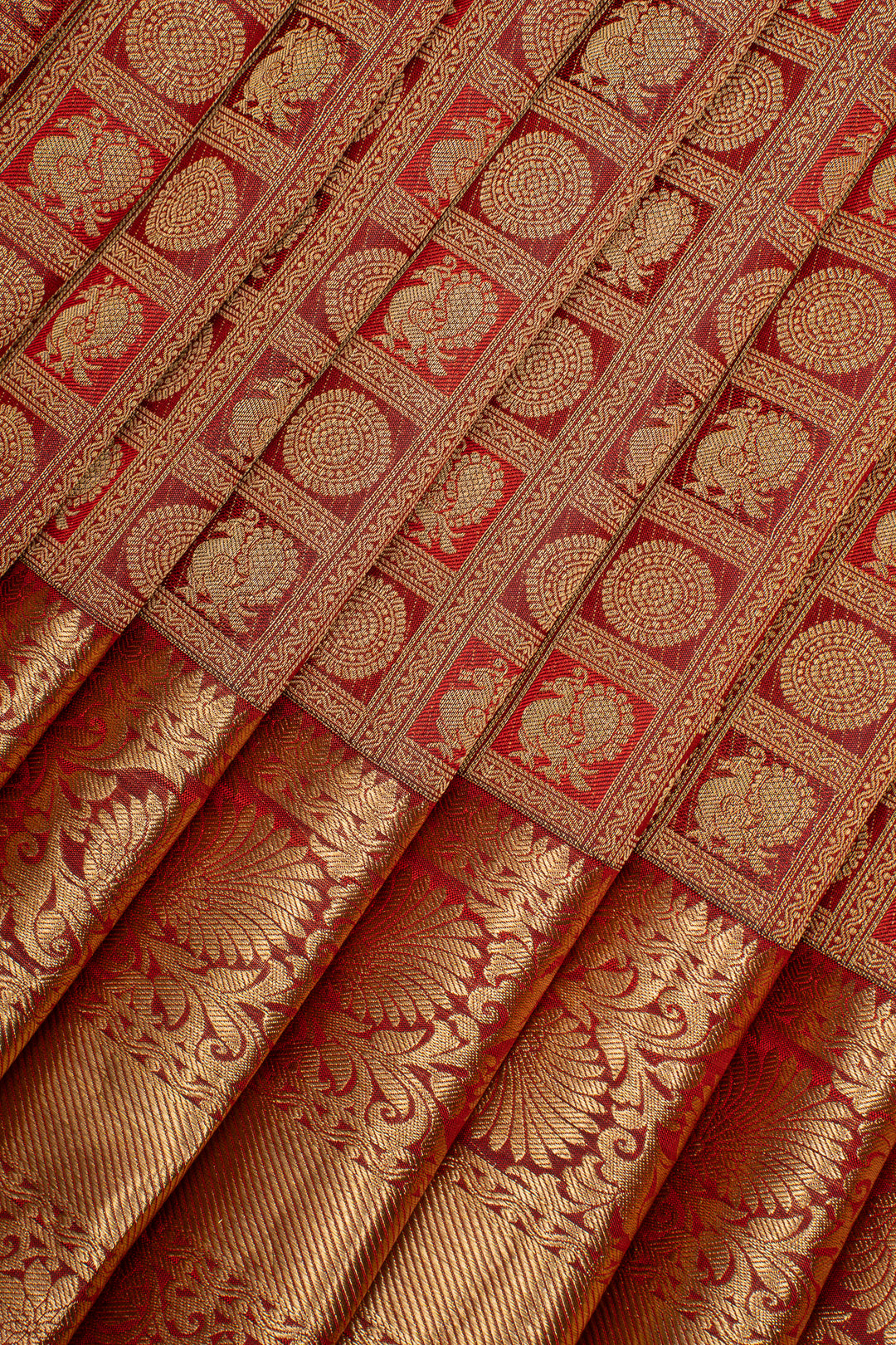 Maroon Annam Chakram Pure Kanchipuram Silk Saree