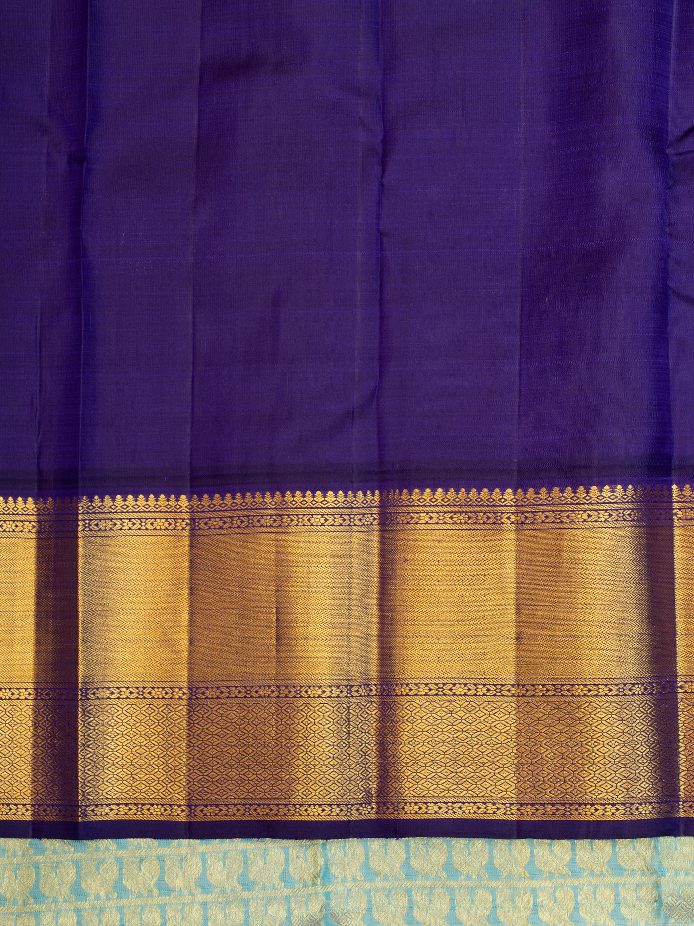 Teal blue annapakshi brocade pure zari Kanchipuram silk saree